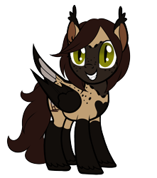 Size: 1500x1700 | Tagged: safe, artist:theecchiqueen, derpibooru import, oc, oc only, oc:rasta jam, bat pony, hybrid, pegasus, pony, base used, bat pony oc, body freckles, cute, fangs, female, freckles, mare, show accurate, simple background, slit eyes, smiling, solo, tail feathers, transparent background