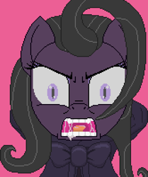 Size: 332x398 | Tagged: safe, artist:herooftime1000, derpibooru import, oc, oc:bittersweet nocturne, zombie, octavia in the underworld's cello, pixel art, salivating, slit eyes, spit