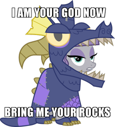 Size: 600x661 | Tagged: safe, derpibooru import, edit, maud pie, earth pony, pony, uncommon bond, dragon costume, female, i am your god now bring me your virgins, image macro, mare, meme, simple background, solo, transparent background, vector