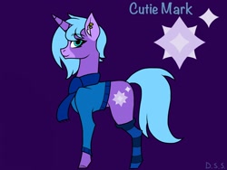 Size: 2048x1536 | Tagged: safe, artist:littlecritter, derpibooru import, oc, oc only, oc:anna, unicorn, clothes, reference sheet, scarf, socks, solo, striped socks