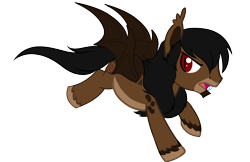 Size: 1024x663 | Tagged: safe, artist:theecchiqueen, derpibooru import, oc, oc only, oc:octavus, bat pony, pony, base used, bat pony oc, fangs, looking back, male, open mouth, simple background, slit eyes, solo, stallion, transparent background