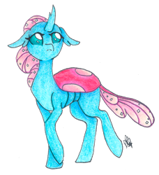 Size: 2428x2668 | Tagged: safe, artist:fountainstranger, derpibooru import, ocellus, changedling, changeling, school daze, cute, diaocelles, female, simple background, solo, traditional art, transparent background