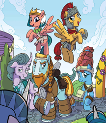 Size: 1024x1187 | Tagged: safe, artist:tonyfleecs, derpibooru import, idw, flash magnus, meadowbrook, mistmane, rockhoof, somnambula, star swirl the bearded, stygian, earth pony, pegasus, pony, unicorn, legends of magic, spoiler:comic, spoiler:comiclom11, pillars of equestria