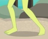 Size: 160x131 | Tagged: safe, derpibooru import, screencap, victoria, better together, equestria girls, turf war, background human, barefoot, cropped, feet, legs, pictures of legs