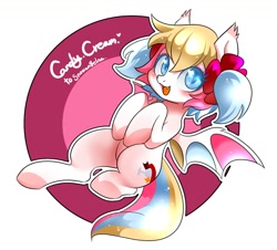 Size: 1200x1086 | Tagged: safe, artist:renokim, derpibooru import, oc, oc:candy cream, bat pony, cute, looking at you, solo