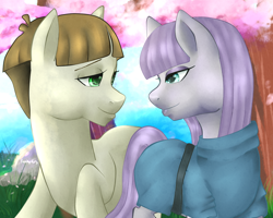 Size: 1280x1024 | Tagged: safe, artist:funkyfurs, derpibooru import, maud pie, mudbriar, the maud couple, female, male, maudbriar, shipping, straight