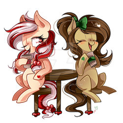 Size: 800x800 | Tagged: safe, artist:ipun, derpibooru import, oc, oc only, oc:mocha latte, earth pony, pony, coffee, female, heart eyes, mare, simple background, transparent background, watermark, wingding eyes