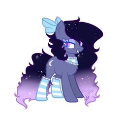 Size: 1024x966 | Tagged: safe, artist:kimyowolf, derpibooru import, oc, oc only, oc:lunae, earth pony, pony, bow, choker, clothes, female, hair bow, mare, simple background, socks, solo, striped socks, transparent background