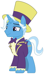 Size: 1253x2101 | Tagged: safe, artist:sonofaskywalker, derpibooru import, jack pot, pony, unicorn, grannies gone wild, bowtie, clothes, hat, male, simple background, smiling, solo, stallion, suit, top hat, transparent background