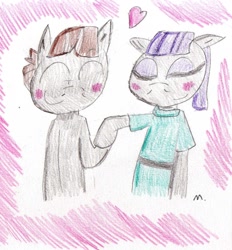 Size: 1491x1604 | Tagged: safe, artist:ptitemouette, derpibooru import, maud pie, mudbriar, the maud couple, female, male, maudbriar, shipping, straight