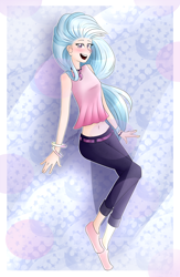 Size: 1300x2000 | Tagged: safe, artist:rmariansj, derpibooru import, silverstream, human, school daze, belly button, clothes, humanized, looking at you, pants, shirt, solo