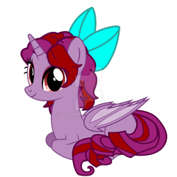 Size: 1024x1024 | Tagged: safe, artist:izaackpony, derpibooru import, oc, oc:isabel, alicorn, bat pony, bat pony alicorn, pony, bow, female, hair bow, mare, prone, simple background, solo, transparent background, watermark