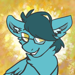 Size: 500x500 | Tagged: safe, artist:snowcactus, derpibooru import, oc, pegasus, pony, bust, glasses, portrait, solo