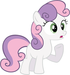 Size: 5813x6300 | Tagged: safe, artist:slb94, derpibooru import, edit, editor:slayerbvc, sweetie belle, earth pony, pony, absurd resolution, earth pony sweetie belle, race swap, raised hoof, simple background, solo, transparent background, vector, vector edit