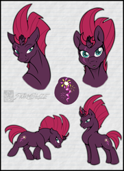 Size: 2438x3360 | Tagged: safe, artist:stormblaze-pegasus, derpibooru import, fizzlepop berrytwist, tempest shadow, pony, unicorn, my little pony: the movie, broken horn, cute, eye scar, female, looking at you, mare, scar, smiling, solo, tempestbetes