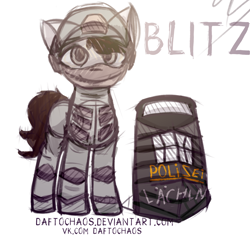 Size: 1700x1600 | Tagged: safe, artist:daftochaos, derpibooru import, pony, blitz (r6s), clothes, ponified, rainbow six siege, simple background, solo, uniform