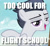 Size: 1354x1242 | Tagged: safe, derpibooru import, rumble, pony, flight school, image macro, meme, solo, too cool for school