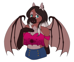 Size: 1571x1322 | Tagged: safe, artist:hpwendiz, derpibooru import, oc, oc only, oc:lady lovegreen, anthro, dracony, hybrid, anthro oc, chest fluff, clothes, commission, fangs, female, gift art, mare, mother, off shoulder, shorts, simple background, smiling, solo, tanktop, transparent background