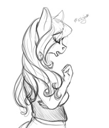 Size: 762x900 | Tagged: safe, artist:littlewolfstudios, derpibooru import, oc, oc:mistress foxxie hearts, anthro, annoyed, ask, bust, curly, curly mane, doodle, female, profile, sigh, sketch, tumblr