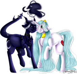 Size: 938x897 | Tagged: safe, artist:ohflaming-rainbow, derpibooru import, oc, oc only, oc:eclipse raven, oc:lily, original species, pony, unicorn, female, horns, mare, simple background, transparent background