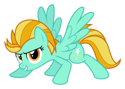 Size: 4342x3092 | Tagged: safe, artist:puetsua, derpibooru import, lightning dust, pegasus, pony, female, mare, pose, simple background, smiling, smirk, solo, spread wings, transparent background, wings
