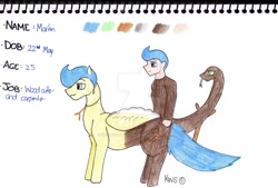 Size: 1024x694 | Tagged: safe, artist:krestenawolfshadow, derpibooru import, oc, oc only, pegasus, pony, snake, humalos, traditional art, watermark