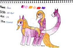 Size: 1024x666 | Tagged: safe, artist:krestenawolfshadow, derpibooru import, oc, oc only, original species, pony, snake, snake pony, humalos, traditional art, watermark, what has science done