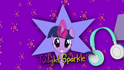 Size: 1920x1080 | Tagged: safe, derpibooru import, screencap, twilight sparkle, spoiler:s08, cute, cutie mark, glowing horn, headphones, looking at you, saved by my friends, text, twiabetes