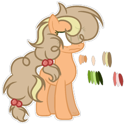 Size: 750x733 | Tagged: safe, artist:macaroonburst, derpibooru import, oc, earth pony, pony, base used, female, magical lesbian spawn, mare, offspring, parent:applejack, parent:sugar belle, parents:sugarjack, simple background, solo, transparent background