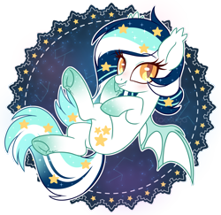 Size: 2301x2238 | Tagged: safe, artist:hawthornss, derpibooru import, oc, oc only, oc:wistful galaxy, bat pony, bat pony oc, blushing, cute, cute little fangs, ear fluff, fangs, hoof fluff, looking at you, simple background, smiling, transparent background, underhoof