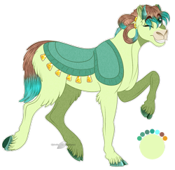 Size: 927x897 | Tagged: safe, artist:bijutsuyoukai, derpibooru import, oc, oc only, hybrid, cloven hooves, colored hooves, interspecies offspring, offspring, one eye closed, parent:sandbar, parent:yona, parents:yonabar, raised hoof, simple background, solo, transparent background, yakony