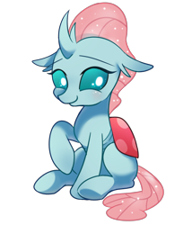 Size: 2000x2338 | Tagged: safe, artist:sion-ara, derpibooru import, ocellus, changedling, changeling, cute, cuteling, diaocelles, female, high res, raised hoof, simple background, solo, transparent background, weapons-grade cute