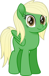 Size: 800x1242 | Tagged: safe, artist:peahead, derpibooru import, oc, oc only, pegasus, pony, my little pony: the movie, blonde, brown eyes, female, looking at you, mare, movie accurate, simple background, smiling, solo, transparent background, vector