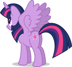 Size: 7000x6435 | Tagged: safe, artist:luckreza8, derpibooru import, twilight sparkle, twilight sparkle (alicorn), alicorn, pony, absurd resolution, female, rear view, simple background, solo, transparent background, vector