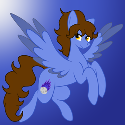 Size: 3000x3000 | Tagged: safe, artist:chelseawest, derpibooru import, oc, oc only, oc:celestial comet, pegasus, pony, female, gradient background, high res, mare, solo, two toned wings