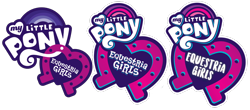 Size: 1888x831 | Tagged: safe, artist:luisstormcardoso, derpibooru import, edit, better together, equestria girls, comparison, equestria girls logo, evolution, logo, logo edit, my little pony logo, no pony, simple background, transparent background, vector