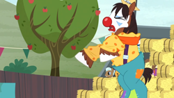 Size: 1366x768 | Tagged: safe, derpibooru import, screencap, trouble shoes, horse, pony, appleoosa's most wanted, clown, majestic as fuck, rearing, rodeo, rodeo clown