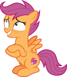 Size: 3000x3413 | Tagged: safe, artist:sollace, derpibooru import, scootaloo, pony, campfire tales, .svg available, cutie mark, female, filly, scared, simple background, sitting, solo, the cmc's cutie marks, transparent background, vector