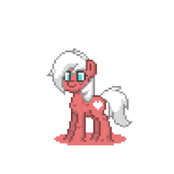 Size: 622x622 | Tagged: safe, derpibooru import, oc, oc only, oc:velvet love, goo pony, original species, pony, blue eyes, female, pony town, red, simple background, solo, transparent background, white hair