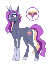 Size: 1993x2385 | Tagged: safe, artist:anyatrix, derpibooru import, oc, oc only, oc:starstreak, pony, unicorn, cutie mark, female, freckles, mare, next generation, offspring, parent:sunburst, parent:twilight sparkle, parents:twiburst, reference sheet, smiling, socks (coat marking), solo