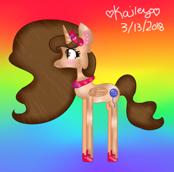 Size: 1504x1488 | Tagged: safe, artist:mlpfan2017, derpibooru import, oc, oc only, alicorn, alicorn oc, paint tool sai, rainbow background, solo