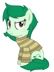 Size: 1200x1600 | Tagged: safe, artist:toyminator900, derpibooru import, wallflower blush, pony, better together, equestria girls, forgotten friendship, clothes, equestria girls ponified, female, freckles, looking at you, mare, ponified, simple background, solo, sweater, transparent background, villains of equestria collab