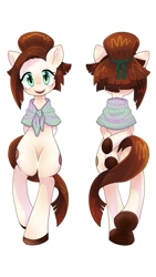 Size: 674x1199 | Tagged: safe, artist:bbtasu, derpibooru import, oc, oc only, oc:nel drip, earth pony, semi-anthro, cute, female, looking at you, mare, simple background, solo, standing