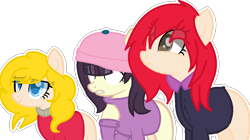 Size: 1135x637 | Tagged: safe, artist:chochi-chan, derpibooru import, pony, bebe stevens, ponified, red (south park), simple background, south park, transparent background, wendy testaburger