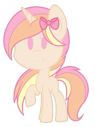 Size: 918x1220 | Tagged: safe, artist:jetjetj, derpibooru import, oc, oc only, oc:sunset beauty, unicorn, chibi, female, mare, raised hoof, simple background, smiling, solo, transparent background