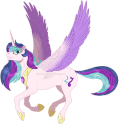 Size: 1000x1037 | Tagged: safe, artist:bijutsuyoukai, derpibooru import, oc, oc:free flight, alicorn, pony, colored wings, female, gradient wings, mare, simple background, solo, transparent background, watermark