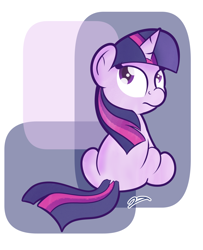 Size: 1280x1579 | Tagged: safe, artist:vaetan, derpibooru import, twilight sparkle, pony, unicorn, abstract background, female, filly, looking back, sitting, solo