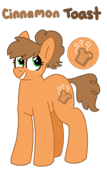 Size: 800x1280 | Tagged: safe, artist:sandwichbuns, derpibooru import, oc, oc only, oc:cinnamon toast, earth pony, pony, female, freckles, magical gay spawn, mare, offspring, parent:big macintosh, parent:cheese sandwich, parents:mac n cheese, simple background, solo, transparent background