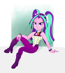 Size: 1692x1890 | Tagged: safe, artist:xethshade, derpibooru import, aria blaze, equestria girls, rainbow rocks, boots, female, gem, high heel boots, looking at you, shoes, siren gem, solo