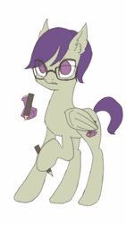 Size: 720x1280 | Tagged: safe, artist:shusu, derpibooru import, oc, oc only, pegasus, pony, glasses, pencil, solo